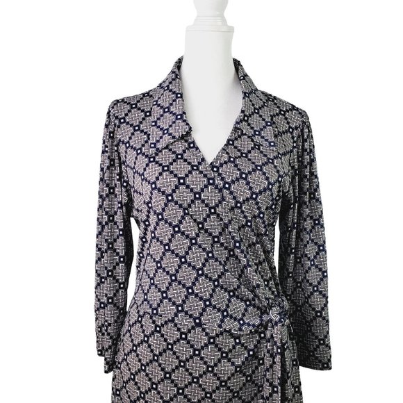Laundry by Shelli Segal Women's Geometric Print Wrap Dress, L, NWOT - Picture 4 of 11